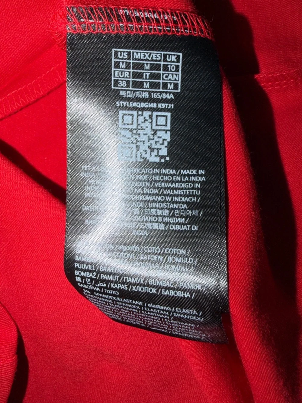 GUESS Red Rhinestone Triangle Logo Tee - Picture 3 of 5